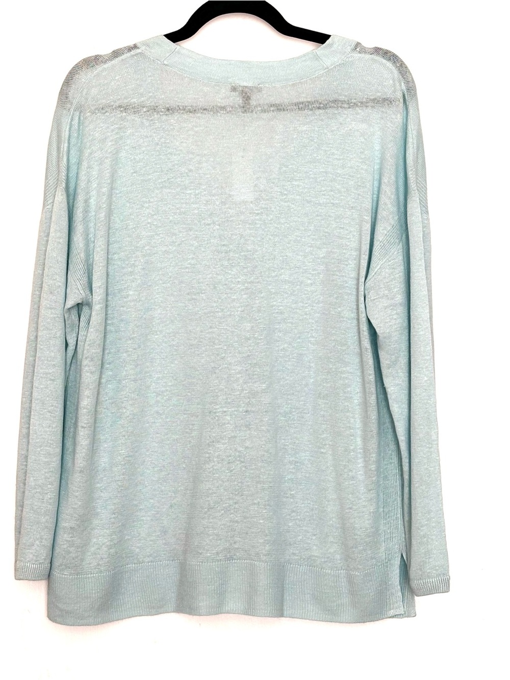 Talbots 100% Linen V-Neck Cardigan Light Blue Size XLP NWT - Picture 2 of 4